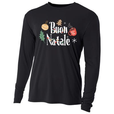 Buon Natale Christmas Italy Italians Long Sleeve Cooling Performance Long Sleeve Crew