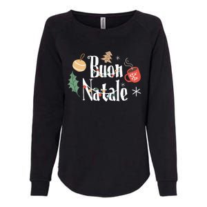 Buon Natale Christmas Italy Italians Long Sleeve Womens California Wash Sweatshirt