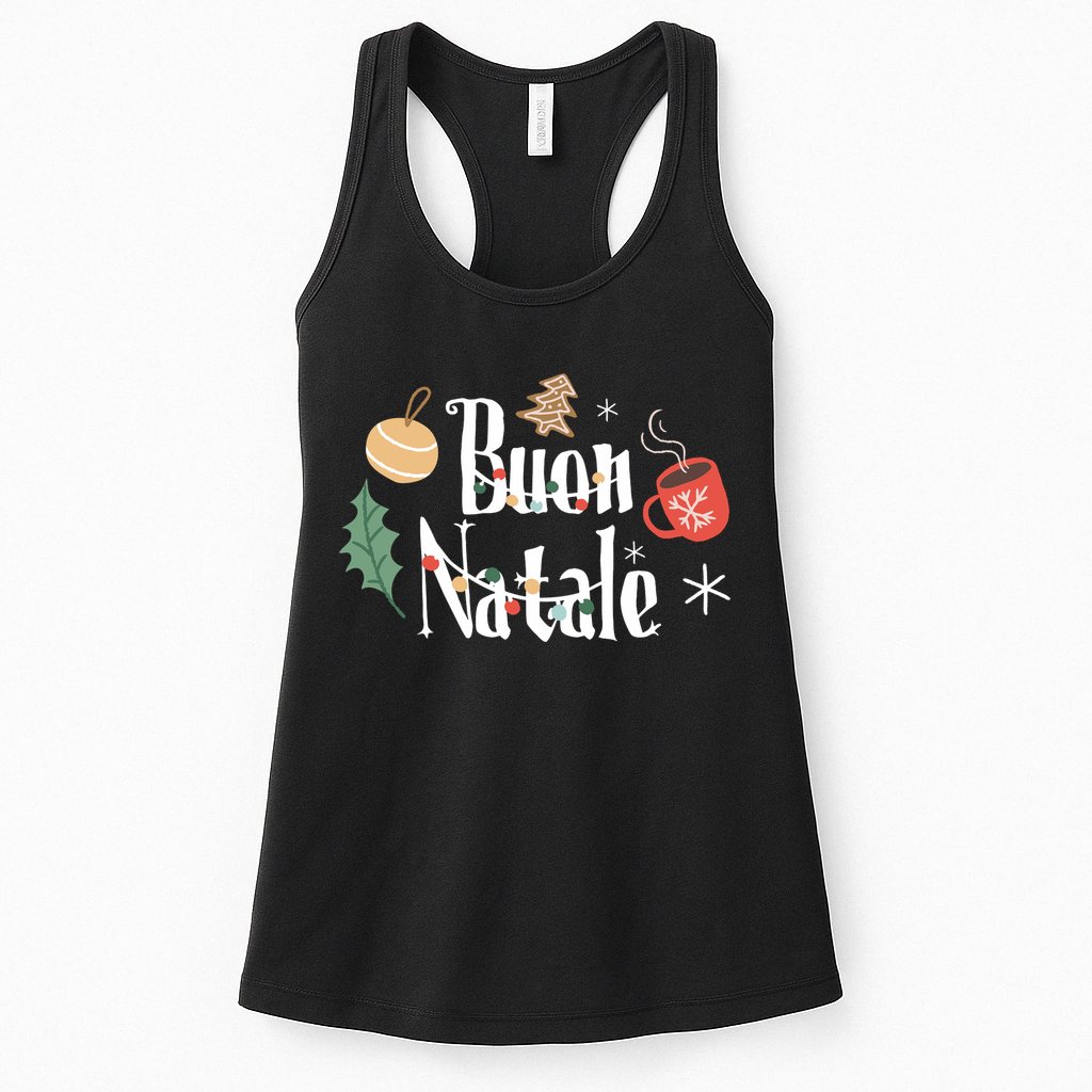 Buon Natale Christmas Italy Italians Long Sleeve Womens Tank Top