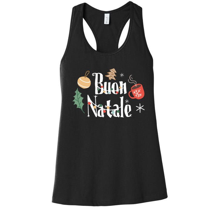 Buon Natale Christmas Italy Italians Long Sleeve Women's Racerback Tank