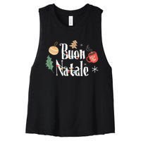 Buon Natale Christmas Italy Italians Long Sleeve Women's Racerback Cropped Tank