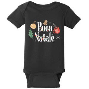 Buon Natale Christmas Italy Italians Long Sleeve Baby Bodysuit