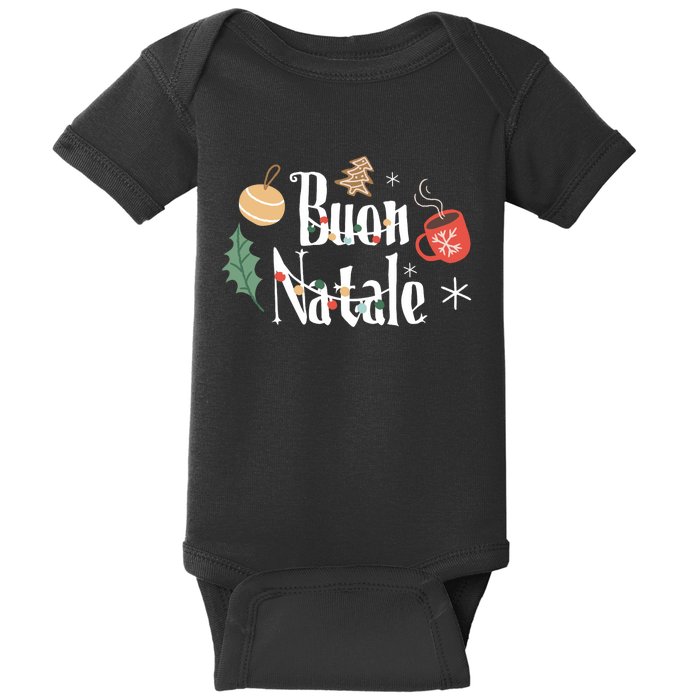 Buon Natale Christmas Italy Italians Long Sleeve Baby Bodysuit