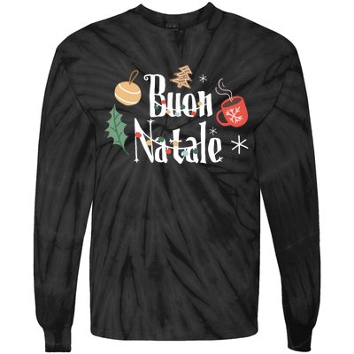 Buon Natale Christmas Italy Italians Long Sleeve Tie-Dye Long Sleeve Shirt