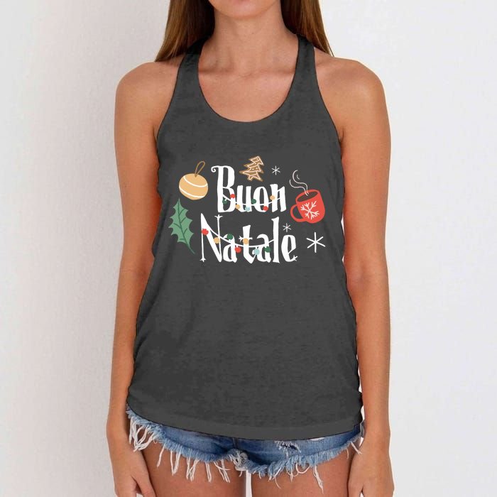 Buon Natale Christmas Italy Italians Long Sleeve Women's Knotted Racerback Tank