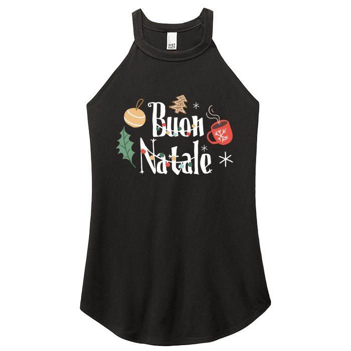 Buon Natale Christmas Italy Italians Long Sleeve Women's Perfect Tri Rocker Tank