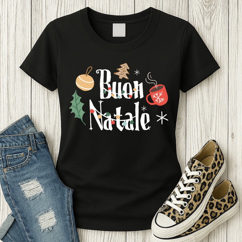 Buon Natale Christmas Italy Italians Long Sleeve Womens T-Shirt