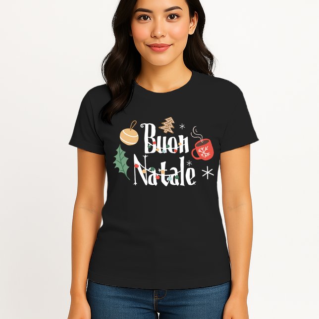 Buon Natale Christmas Italy Italians Long Sleeve Womens T-Shirt
