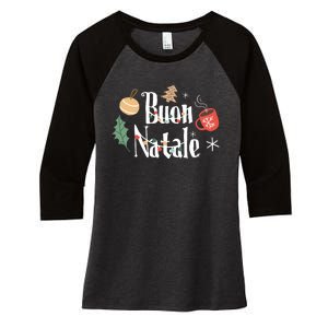 Buon Natale Christmas Italy Italians Long Sleeve Women's Tri-Blend 3/4-Sleeve Raglan Shirt