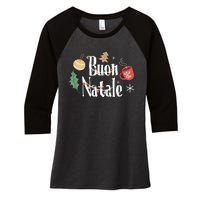 Buon Natale Christmas Italy Italians Long Sleeve Women's Tri-Blend 3/4-Sleeve Raglan Shirt