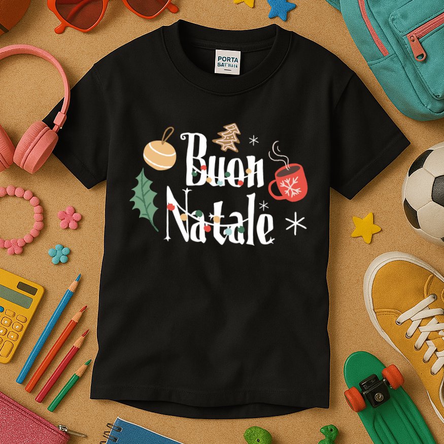 Buon Natale Christmas Italy Italians Long Sleeve Kids T-Shirt