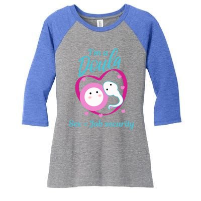 Birth Nurse Cute Labor Coach Prenatal Fetus Gift Women's Tri-Blend 3/4-Sleeve Raglan Shirt