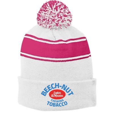 Beech Nut Chewing Tobacco Stripe Pom Pom Beanie