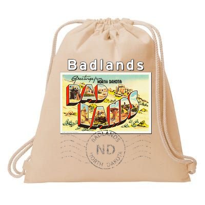 Badlands North Dakota ND Large Letter Postcard Postmarked Drawstring Bag