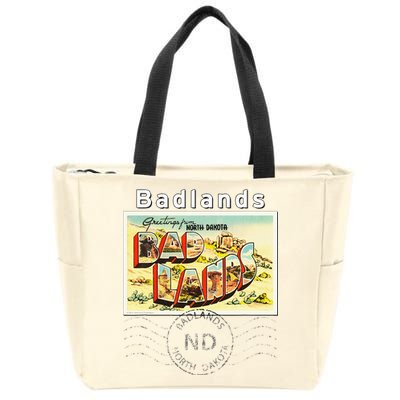 Badlands North Dakota ND Large Letter Postcard Postmarked Zip Tote Bag