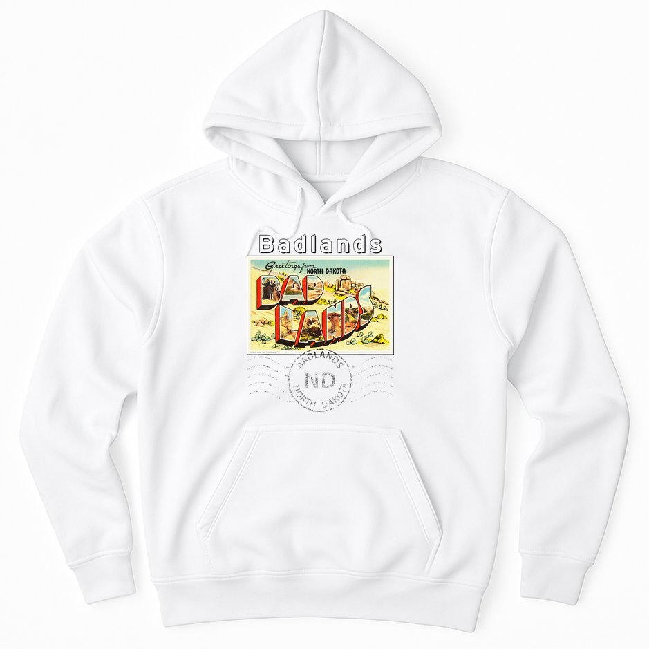 Badlands North Dakota ND Large Letter Postcard Postmarked Hoodie