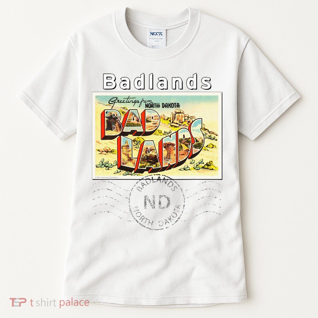 Badlands North Dakota ND Large Letter Postcard Postmarked Tall T-Shirt