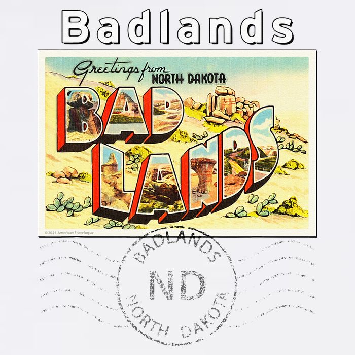 Badlands North Dakota ND Large Letter Postcard Postmarked Bucket Hat