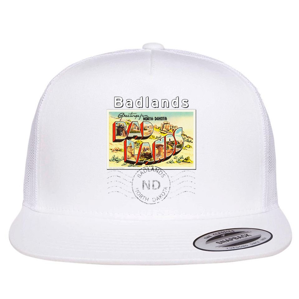 Badlands North Dakota ND Large Letter Postcard Postmarked Flat Bill Trucker Hat