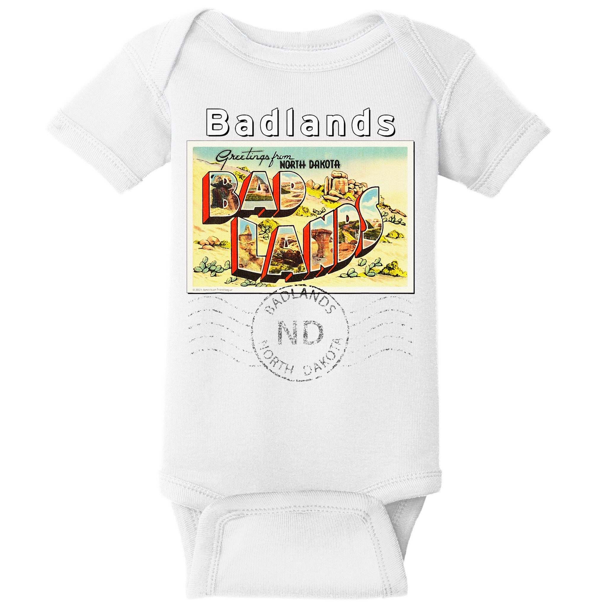 Badlands North Dakota ND Large Letter Postcard Postmarked Baby Bodysuit
