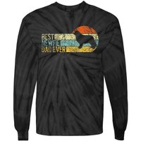 Best Newfie Dad Ever Newfoundland Dog Newfie Owner Retro Tie-Dye Long Sleeve Shirt