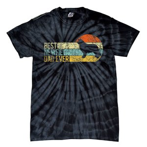 Best Newfie Dad Ever Newfoundland Dog Newfie Owner Retro Tie-Dye T-Shirt