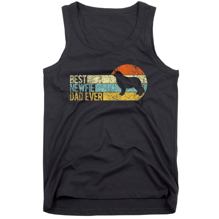 Best Newfie Dad Ever Newfoundland Dog Newfie Owner Retro Tank Top