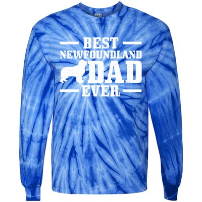 Best Newfoundland Dad Ever Funny Dog Newfie Dad Cute Gift Tie-Dye Long Sleeve Shirt