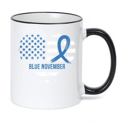 Blue November Diabetes Awareness Gift 11oz Black Color Changing Mug