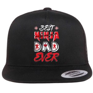 Best Ninja Dad Ever Funny Dad T Flat Bill Trucker Hat