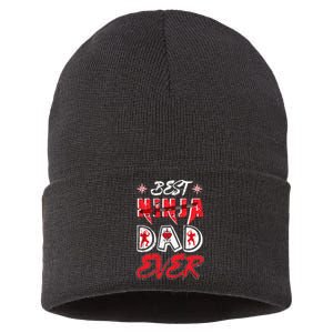 Best Ninja Dad Ever Funny Dad T Sustainable Knit Beanie