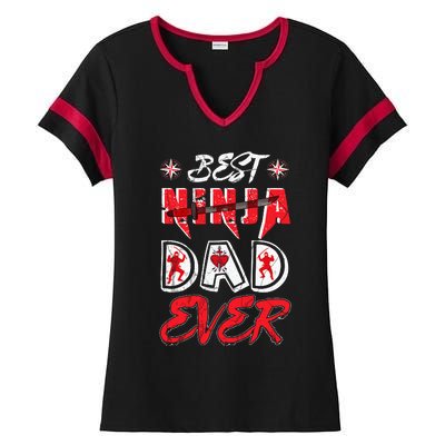 Best Ninja Dad Ever Funny Dad T Ladies Halftime Notch Neck Tee