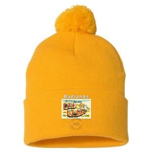 Badlands North Dakota ND Large Letter Postcard Postmarked Pom Pom 12in Knit Beanie