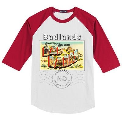 Badlands North Dakota ND Large Letter Postcard Postmarked Kids Colorblock Raglan Jersey