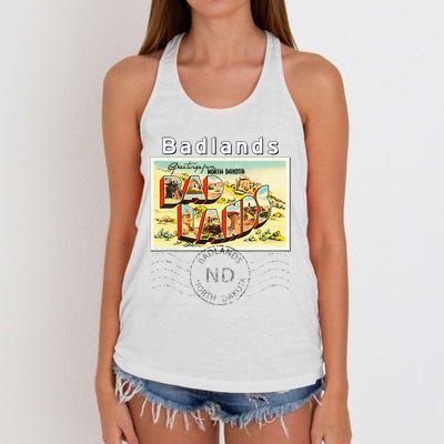 Badlands North Dakota ND Large Letter Postcard Postmarked Women's Knotted Racerback Tank