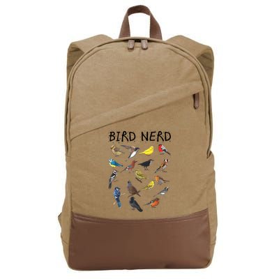Bird Nerd Different Kinds Of Bird Gift Cute Bird Gift Cotton Canvas Backpack