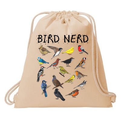 Bird Nerd Different Kinds Of Bird Gift Cute Bird Gift Drawstring Bag