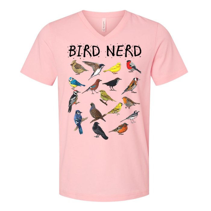 Bird Nerd Different Kinds Of Bird Gift Cute Bird Gift V-Neck T-Shirt