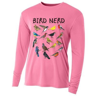 Bird Nerd Different Kinds Of Bird Gift Cute Bird Gift Cooling Performance Long Sleeve Crew