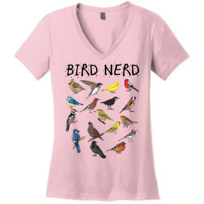 Bird Nerd Different Kinds Of Bird Gift Cute Bird Gift Women's V-Neck T-Shirt