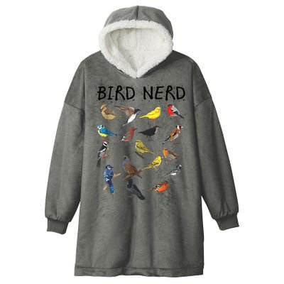 Bird Nerd Different Kinds Of Bird Gift Cute Bird Gift Hooded Wearable Blanket