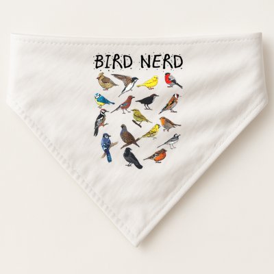 Bird Nerd Different Kinds Of Bird Gift Cute Bird Gift USA-Made Doggie Bandana