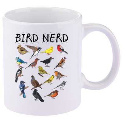 Bird Nerd Different Kinds Of Bird Gift Cute Bird Gift 11oz C Handle Ceramic Mug