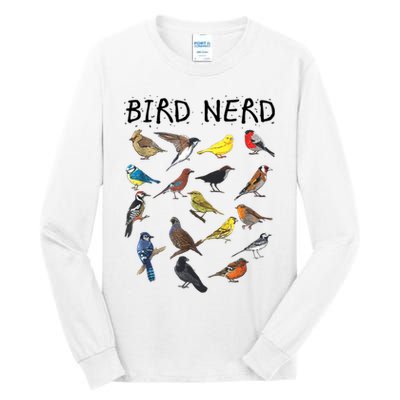 Bird Nerd Different Kinds Of Bird Gift Cute Bird Gift Tall Long Sleeve T-Shirt