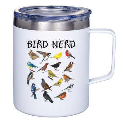 Bird Nerd Different Kinds Of Bird Gift Cute Bird Gift 12oz Stainless Steel Coffee Mug