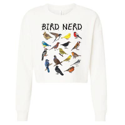 Bird Nerd Different Kinds Of Bird Gift Cute Bird Gift Cropped Pullover Crew