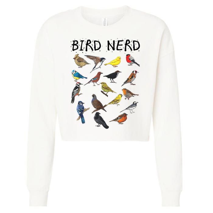 Bird Nerd Different Kinds Of Bird Gift Cute Bird Gift Cropped Pullover Crew