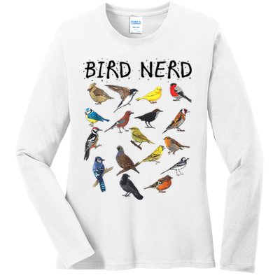 Bird Nerd Different Kinds Of Bird Gift Cute Bird Gift Ladies Long Sleeve Shirt