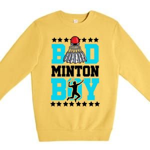 Badminton Noun Definition Shuttlecock Badminton Player Gift Premium Crewneck Sweatshirt