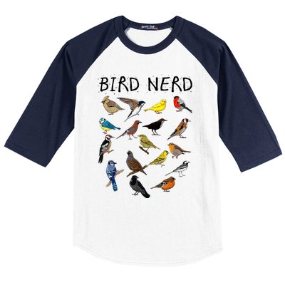 'Bird Nerd Different Kinds Of Bird' Gift Cute Bird Gift Baseball Sleeve Shirt